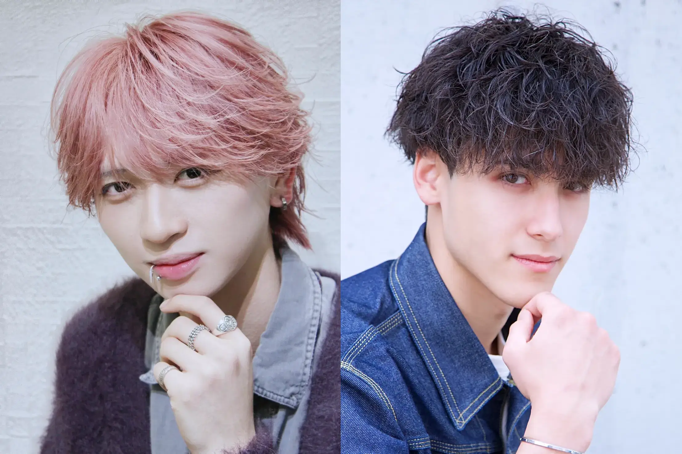 シースルーフェザーウルフとマッシュ×無造作パーマ